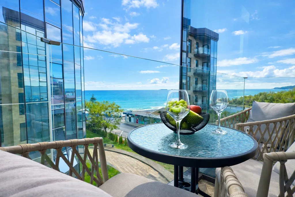 Квартира Квартира Люкс с видом на море и реку с балконом — Лазаревское