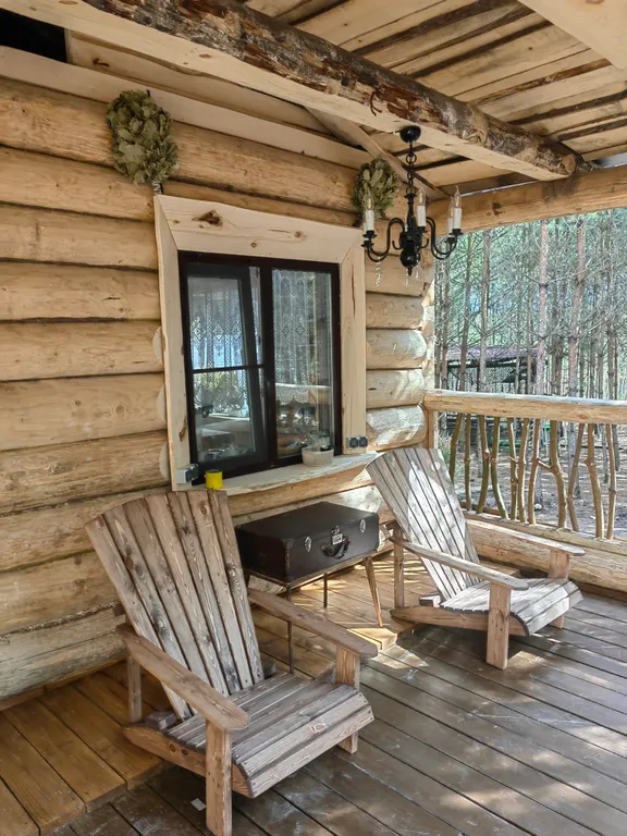 Гостевой домик A-frame в сосновом лесу