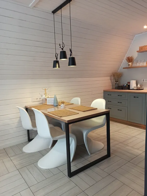 Сканди люкс, дом с камином и видом на лес. LESNOVO