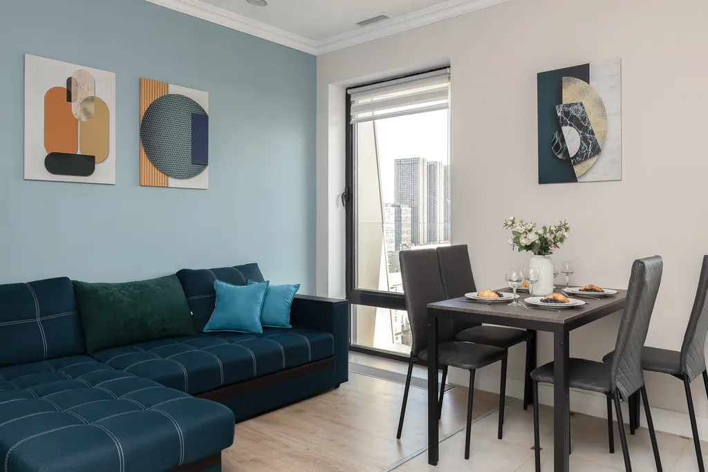 Квартира Квартира Апартамент Metro Suite с панорамным видом в небоскребе бизнес-класса — Москва