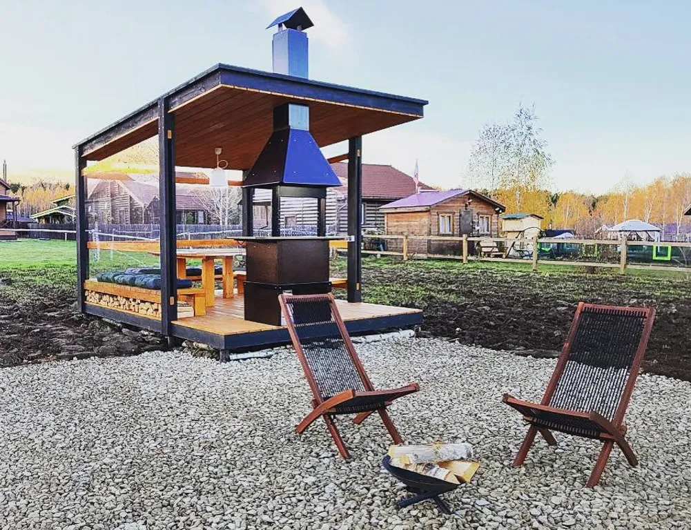 Барнхаус с баней и панорамными окнами