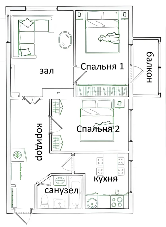 Квартира Уютная квартира в центре города с видом на горы — Геленджик