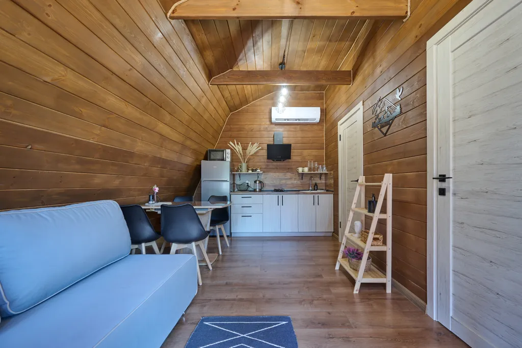 Коттедж Коттедж Шале с 1 спальней, кухня-гостиная с диваном и ванной комнатой — Мезмай