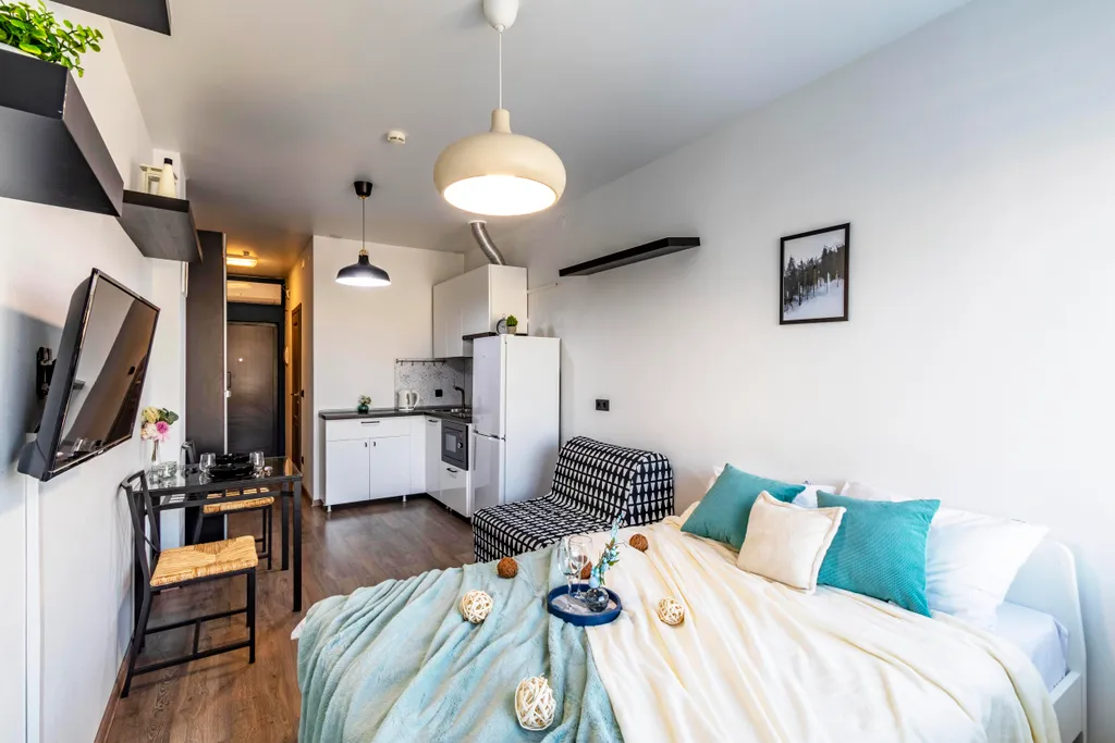 Стильная студия в центре города с хорошим видом