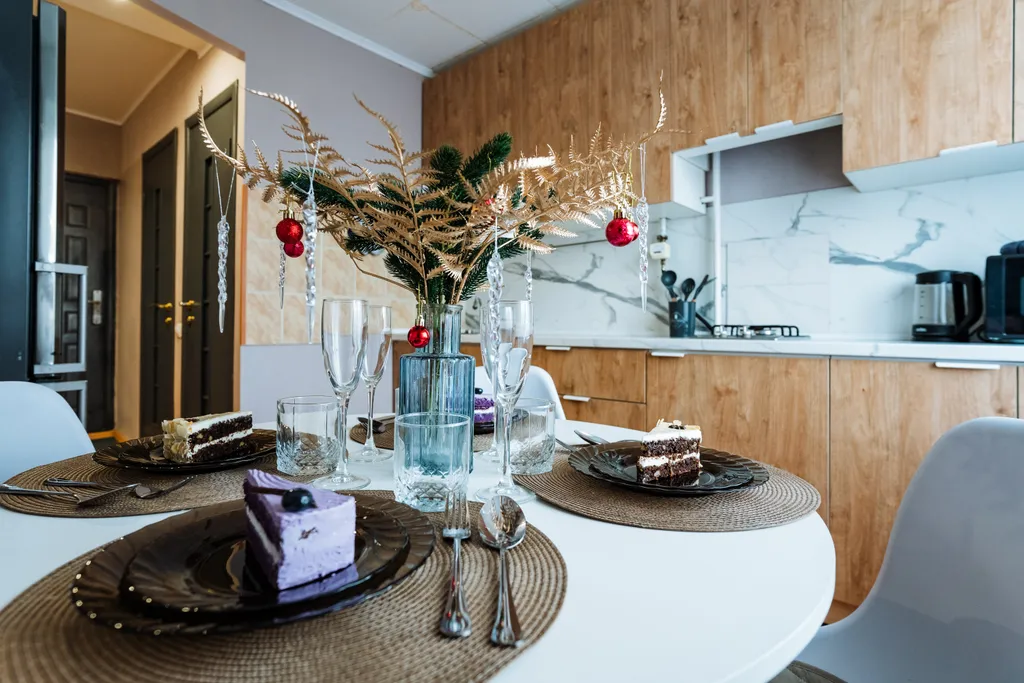 Квартира с четырьмя раздельными спальными местами.