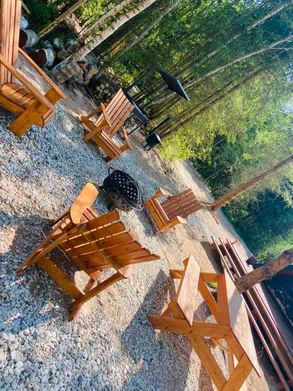 Дом A-frame с купелью, баней и бассейном в сосновом лесу