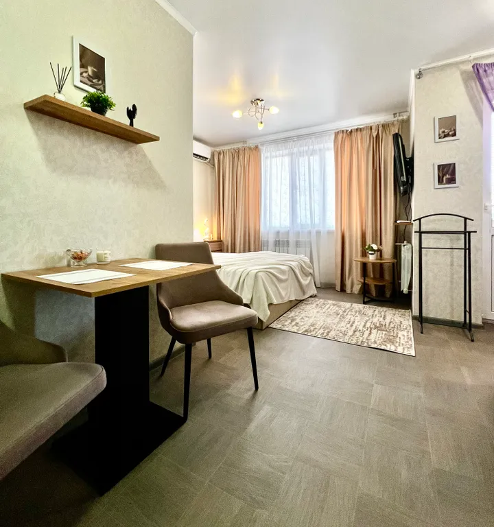 Стильная новая студия с повышенным комфортом и белоснежным бельем