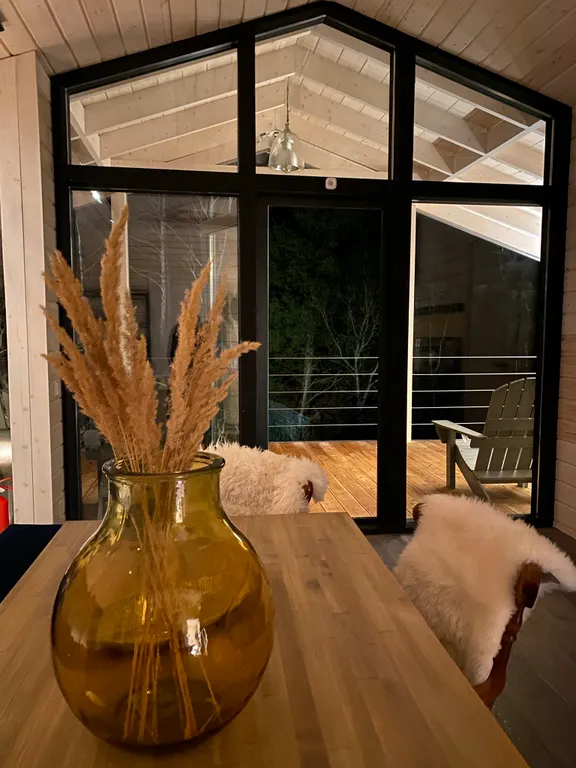 Дача в лесу с панорамными окнами