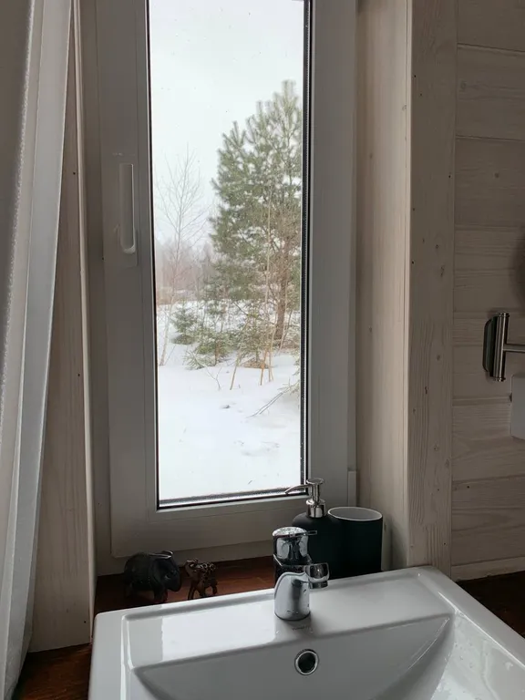 Papino village blue домик рядом с водопадом и лесом