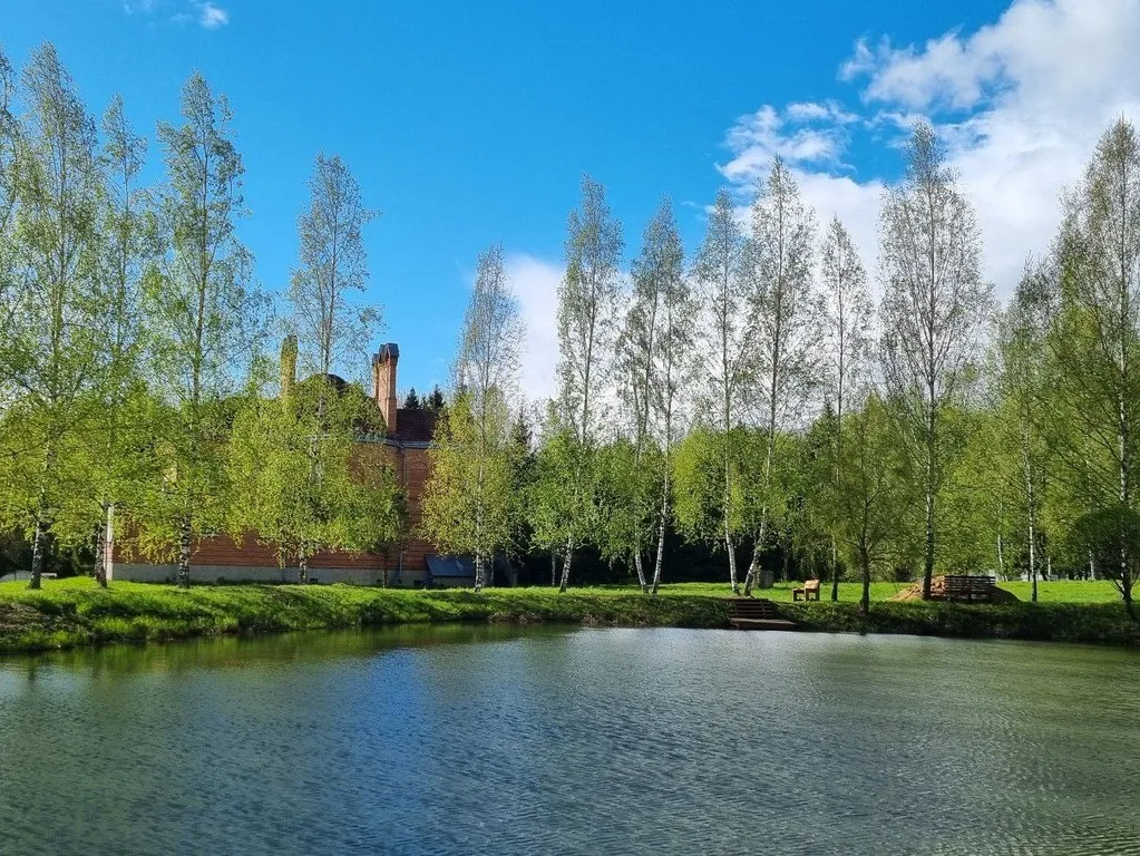 Коттедж у пруда в окружении леса