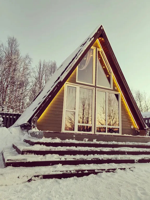 Дом коттедж А-Фрейм с баней на дровах A-frame Териберка — аренда посуточно в Мурманск