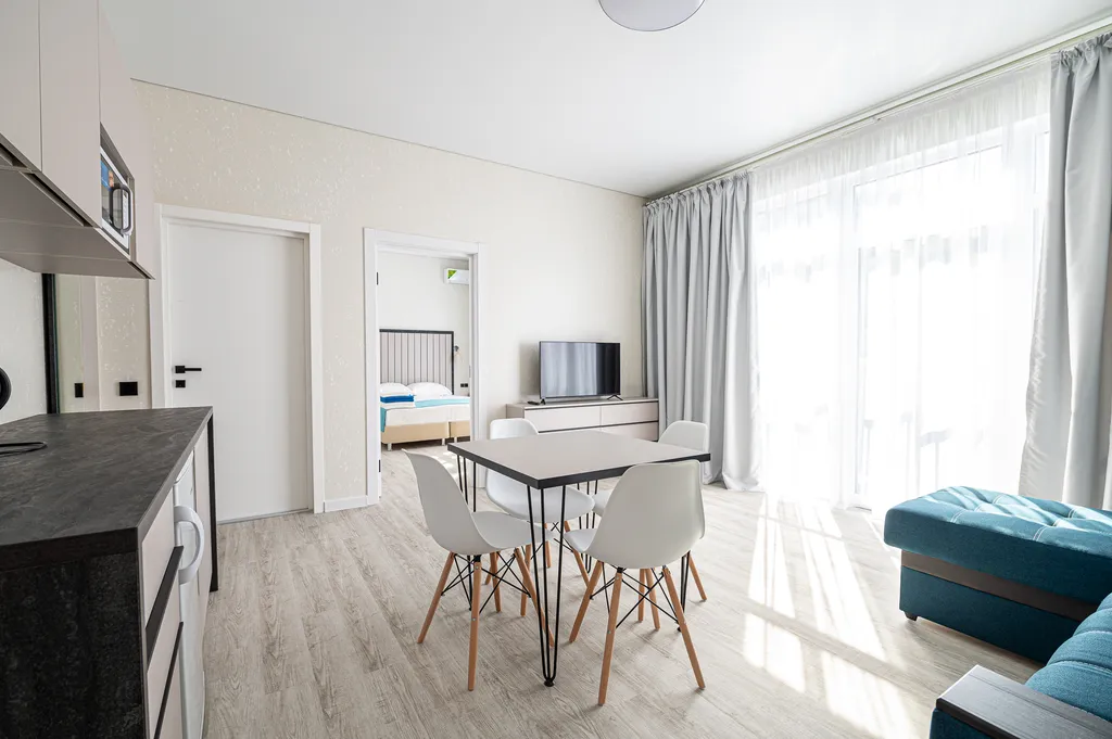 Квартира Квартира Люкс6 с балконом,раздельными спальными зонами и кухней — Дюрсо