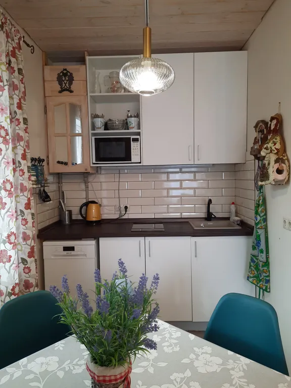 Милый домик в стиле прованс с камином, горячей купелью, баней, бассейном