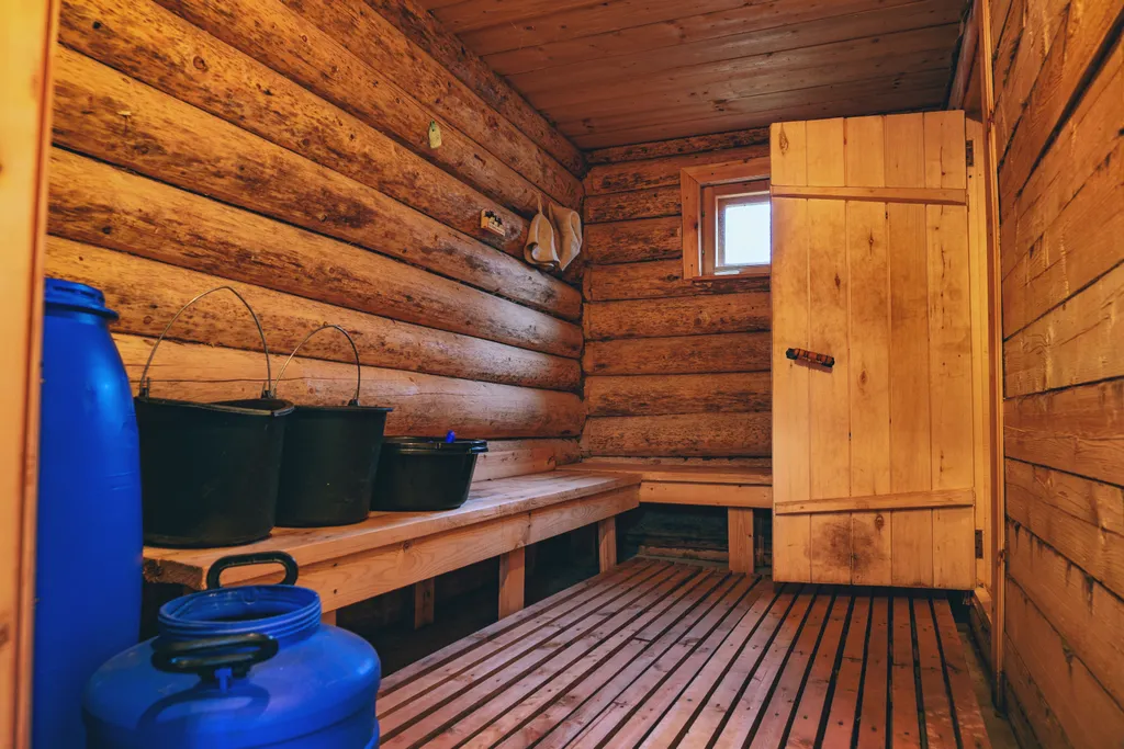 Большой дом с баней рядом с водой