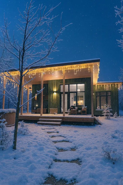 Дом баня с купелью у леса