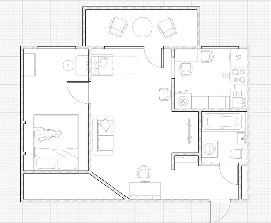 Квартира в центре с видом на море