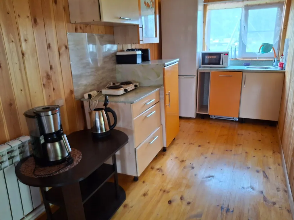 Уютная студия с видом на Катунь и Гору