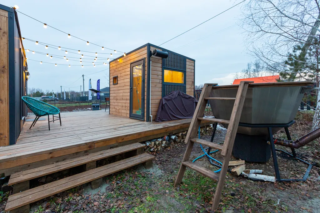 Семейный домик с финской сауной у леса