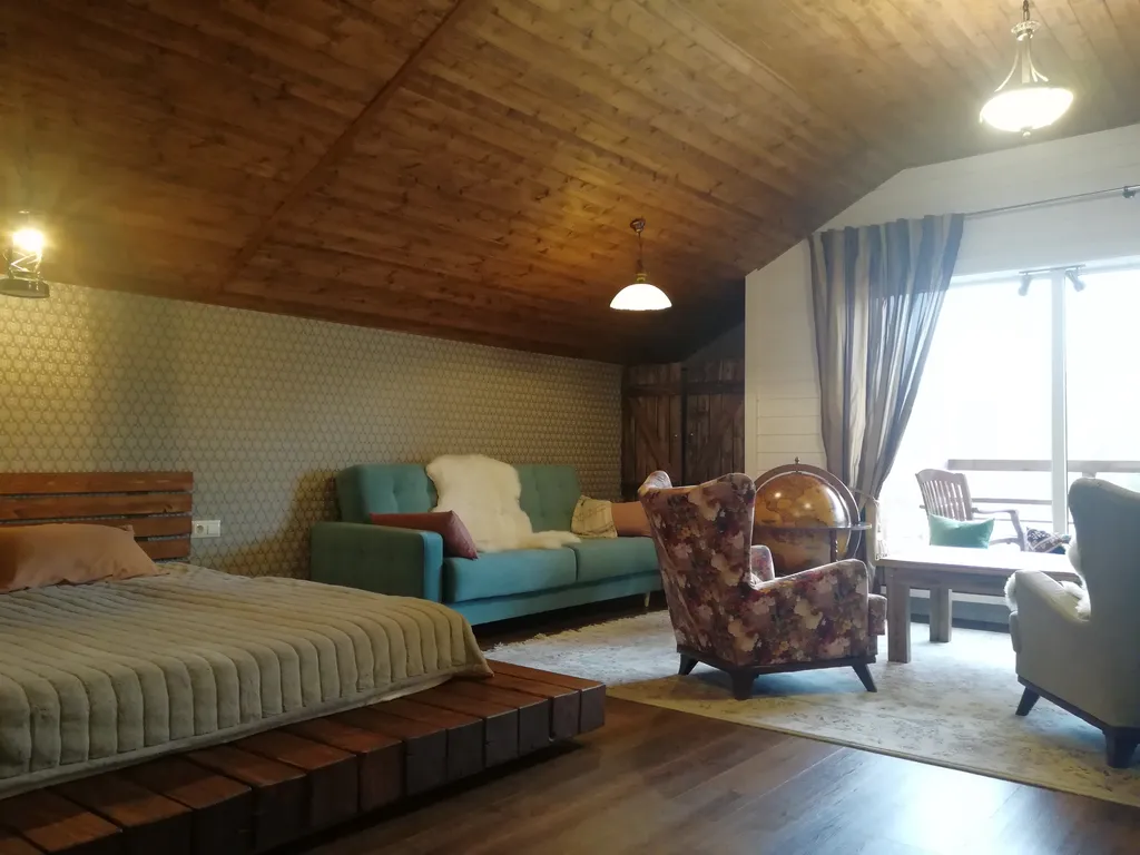 Квартира Уютная студия люкс с панорамными окнами с видом на горы — аренда посуточно в Терскол