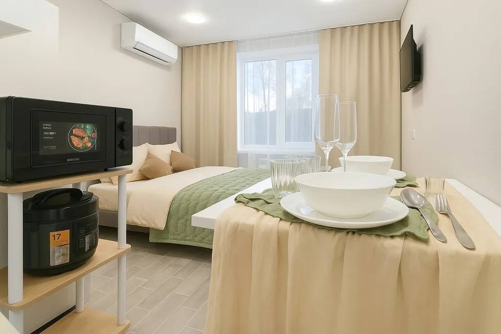 Уютная студия в апарт-отеле возле Дворца Спорта