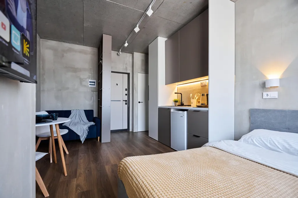 Уютная студия, в стиле лофт