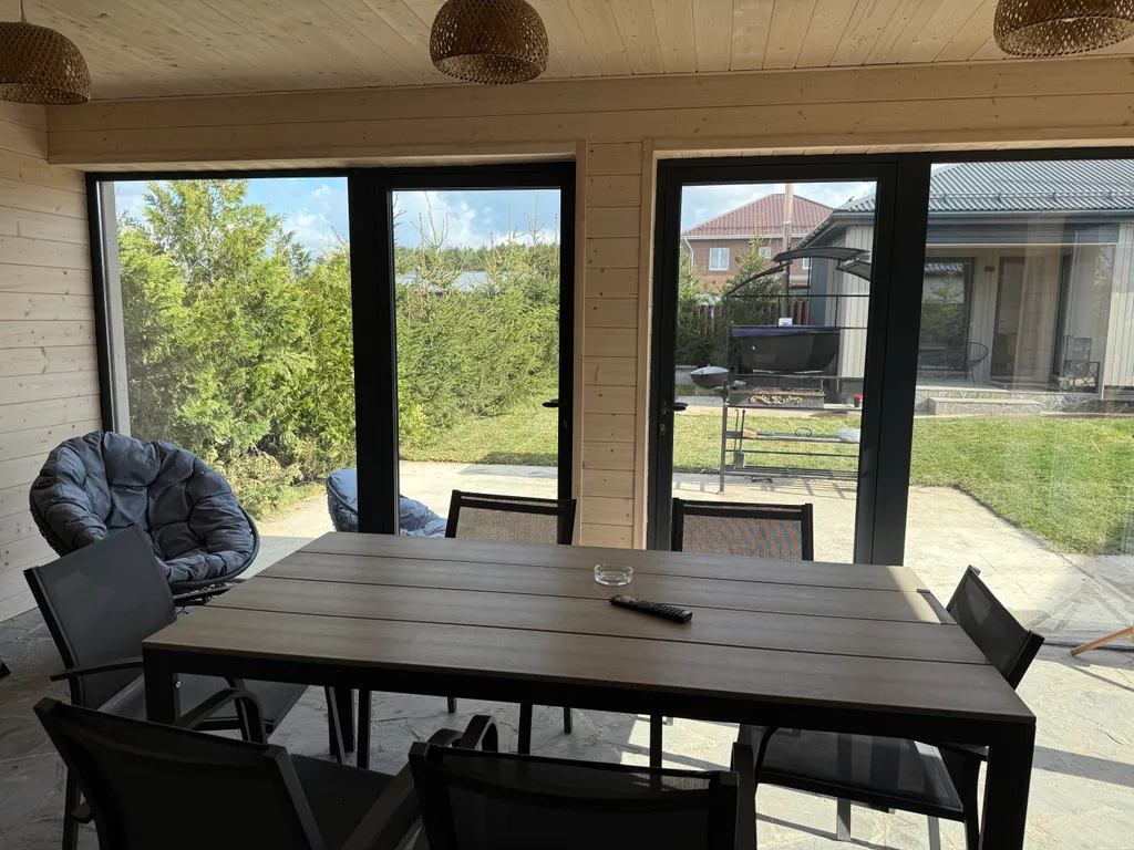 Дом с баней, сибирским чаном и теплой панорамной беседкой