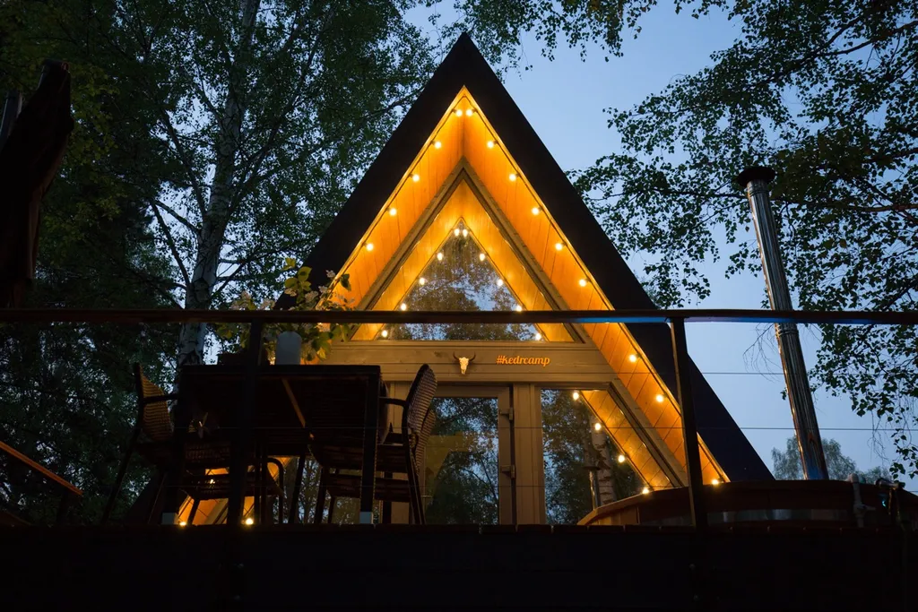 Глэмпинг Krona camp (Дома A-frame в лесу) 40 км от Уфы