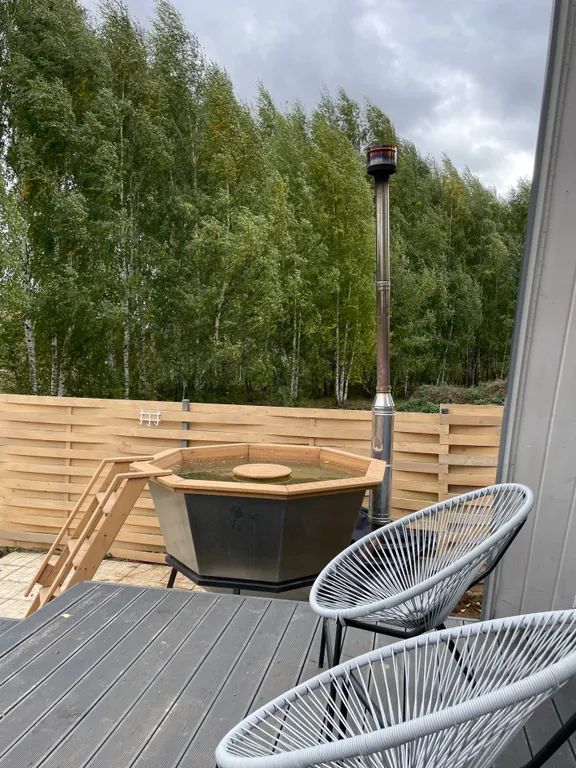 Коттедж Уютный треугольный дом с банным чаном на берегу Клязьмы — Павловский Посад