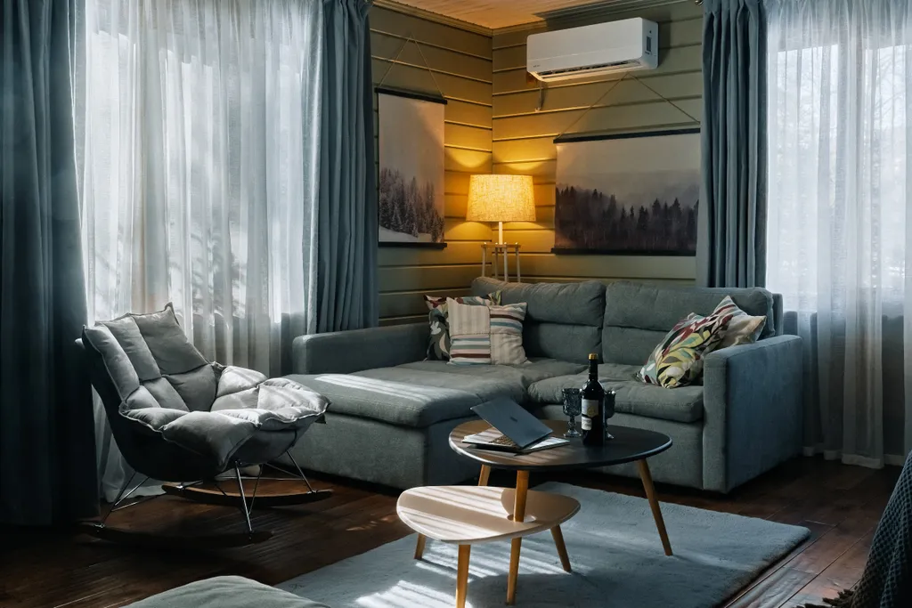 Уютный дом Слипи с видом на лес, террасой и беседкой