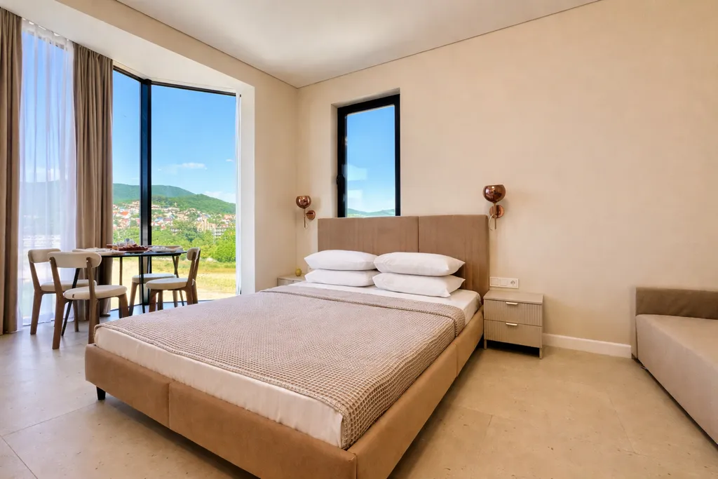 Квартира Квартира Делюкс с балконом и видом на море и горы — Лазаревское