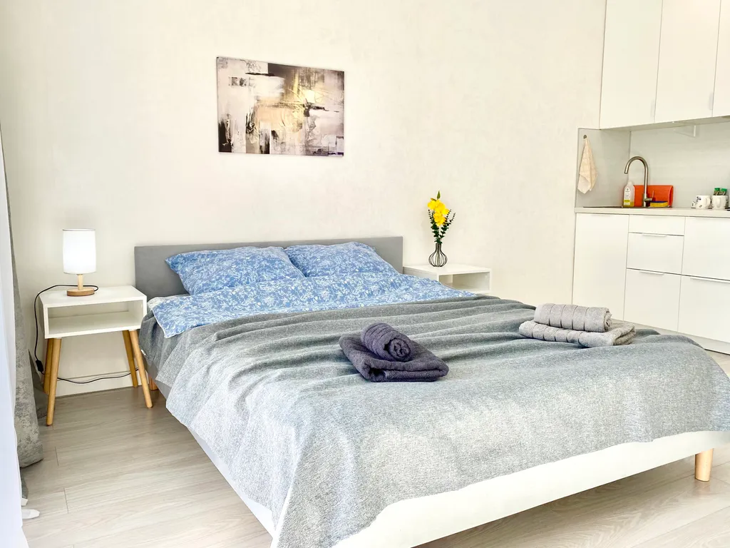 Квартира Квартира Студия с парковочным местом у аэропорта и ЭкспоФорума — Шушары