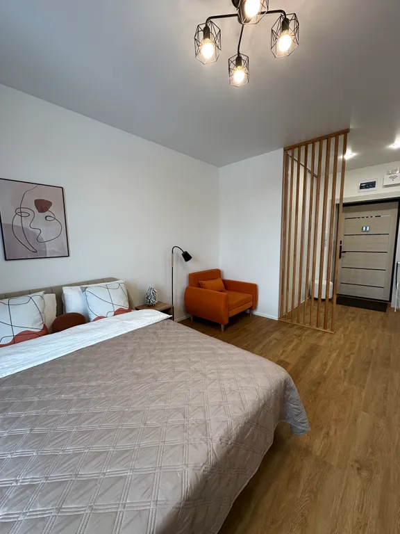 Светлая студия с панорамой центра