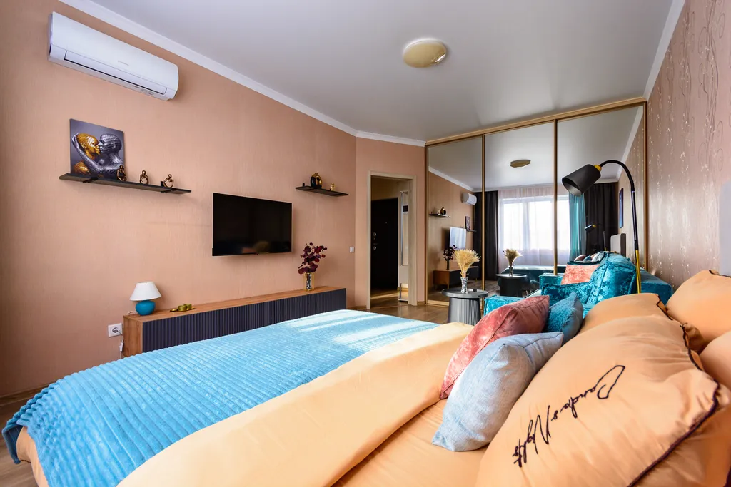 Квартира Апартаменты Бирюзовая нежность с панорамным видом, у парка Галицкого — Краснодар