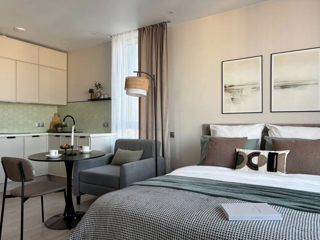 Квартира Квартира Студия Олива Люкс — Новоивановское