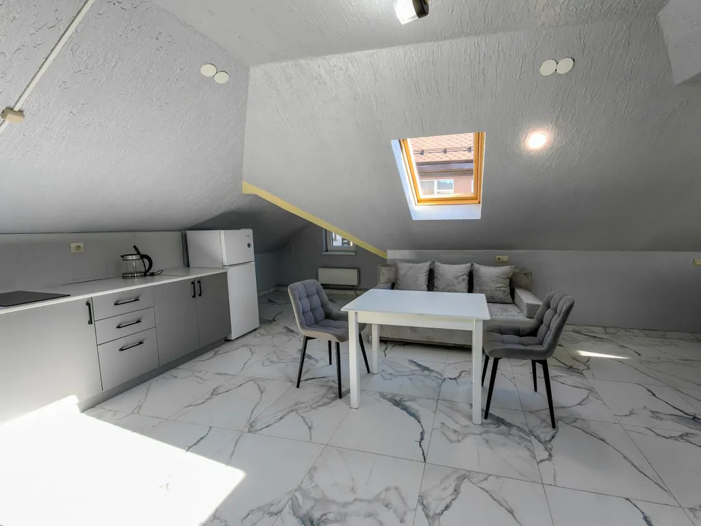 Мансардная студия с частичным видом на горы