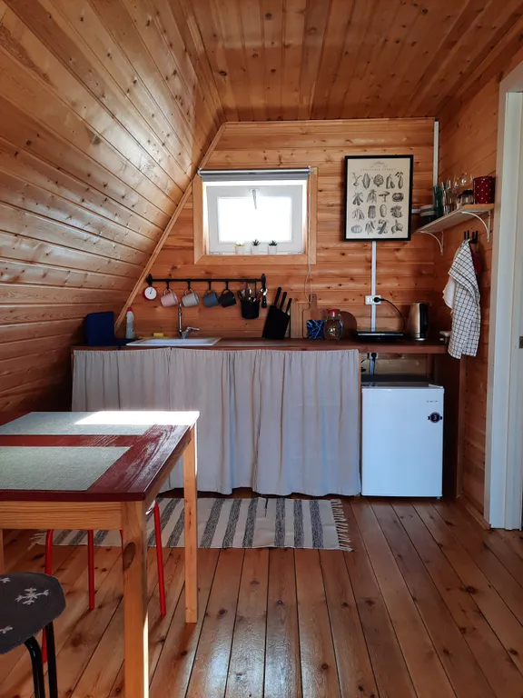 Красный домик с видом на Байкал