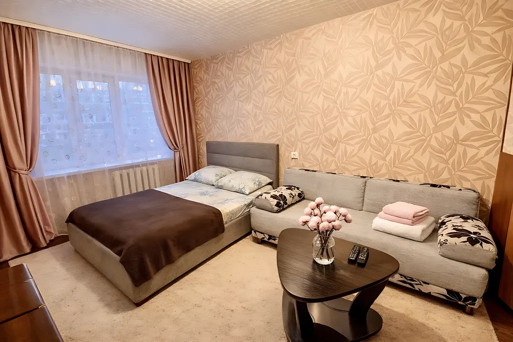 Вместительная 1-к квартира рядом с Центральной площадью, кровать+диван