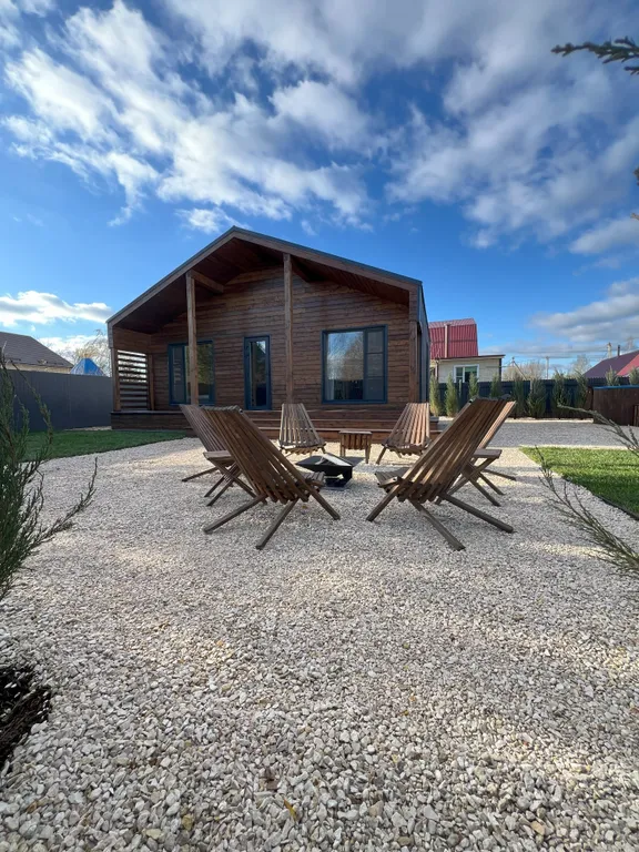 Коттедж Коттедж Барн с панорамными окнами, террасой, баней и купелью — Петровское