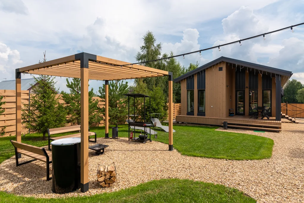 Skandi Белка загородный дом у пруда в подмосковье