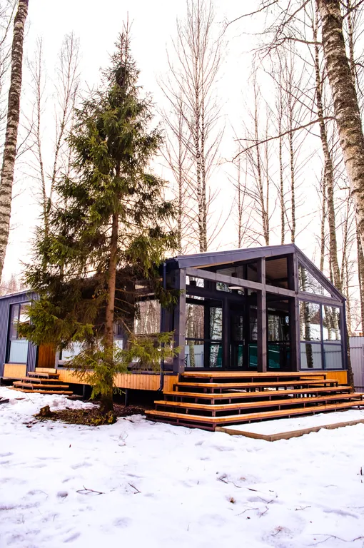 Дом В стиле лофт мини с панорамными окнами