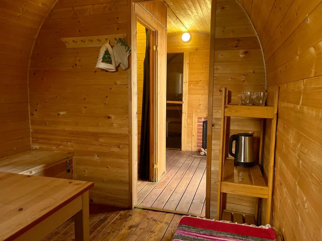 Норвежский домик с отдельной баней на дровах