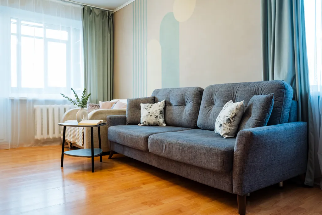 Квартира с четырьмя раздельными спальными местами.