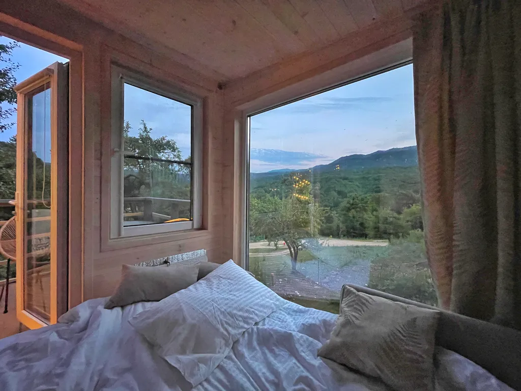 Дом-баня ольха с видом на горы