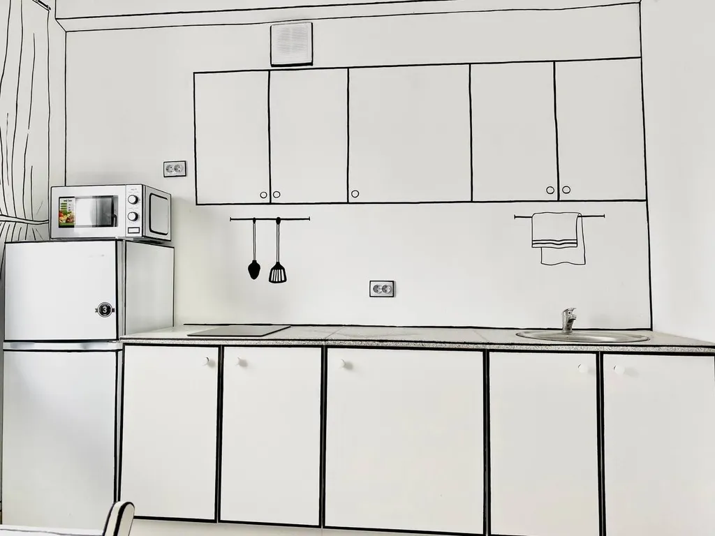 Квартира в стиле 2D рисунок на выезде в Военный городок