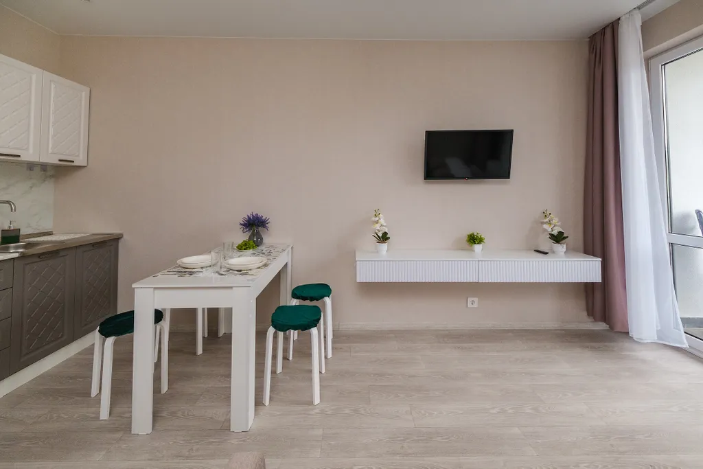 Уютная просторная студия для двоих или с ребёнком