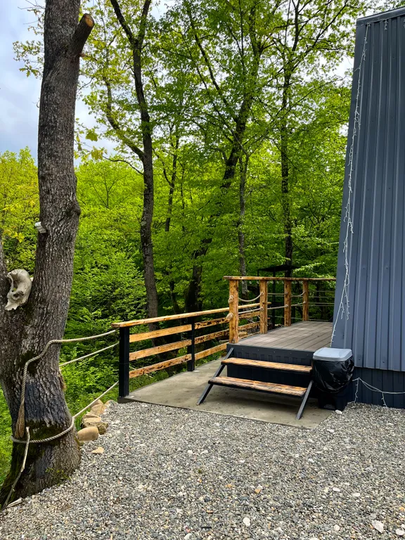 Афрейм на опушке леса с бассейном