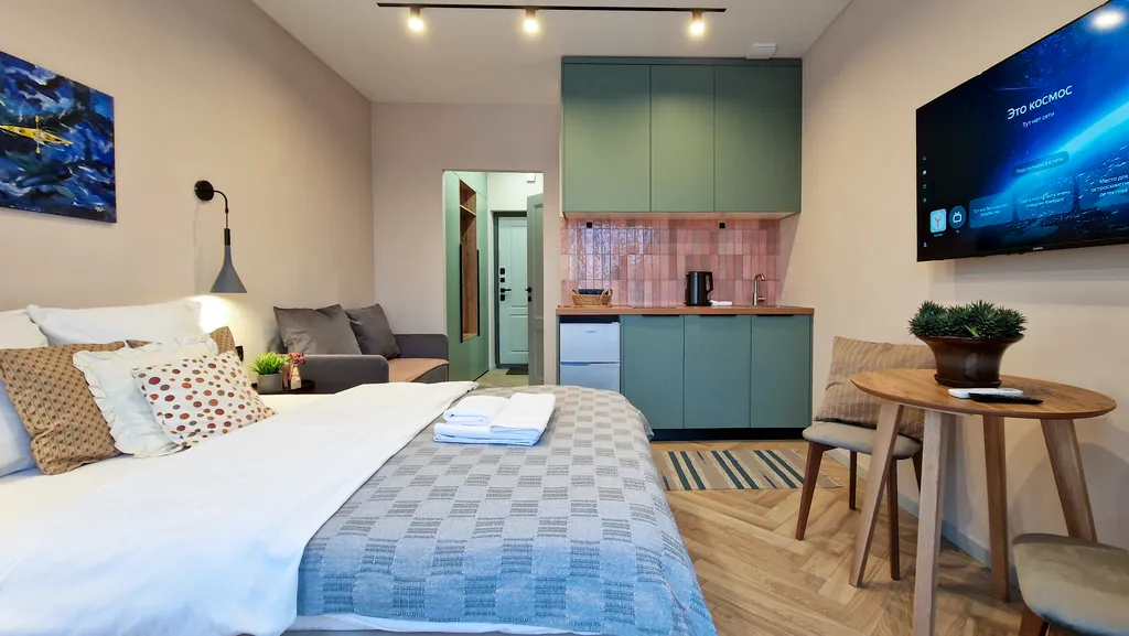 Квартира Квартира Дизайнерская студия в Сердце Ярославля с панорамой на город и балконом — Ярославль