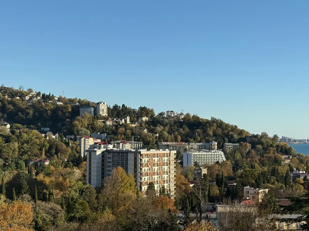 Апартамент с панорамными окнами с видом на море, горы и лес в Хосте