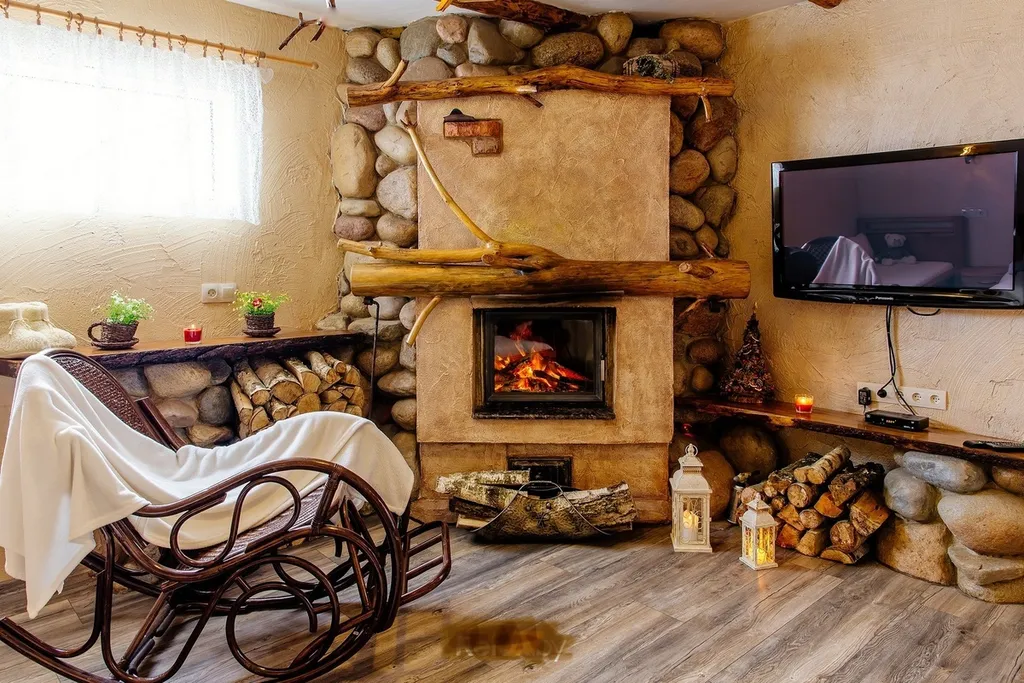 Домик 2  для семьи с камином