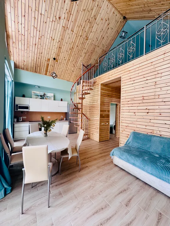 Дом Барнхаус Тихая сосна с баней и бассейном